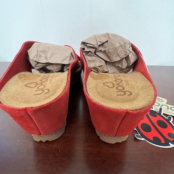 Yokono Red Suede Wedge Sandals comfortable boho made in Spain 6.5 NWT - Picture 5 of 6